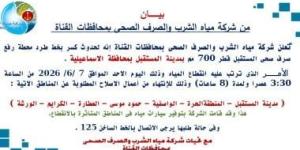 انقطاع المياه عن 7 مناطق بمدينة المستقبل بالإسماعيلية.. اعرف السبب