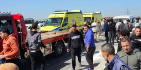 إصابة 9 أشخاص فى حادث تصادم على طريق بلبيس - العاشر