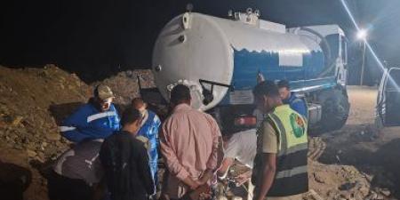 إصلاح خط طرد محطة صرف (2) بمركز ومدينة فايد وإعادة التشغيل بكامل الكفاءة
