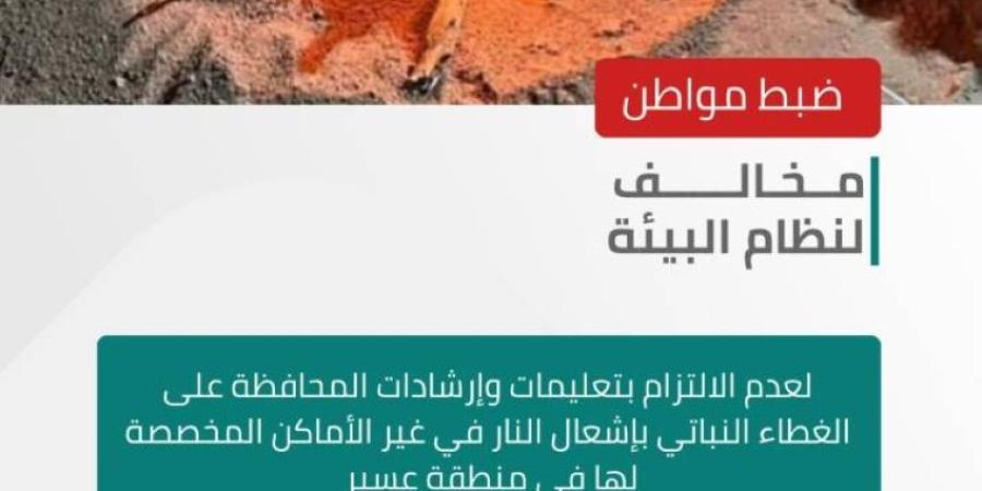 الأمن البيئي يضبط مخالفًا لنظام البيئة في منطقة عسير
